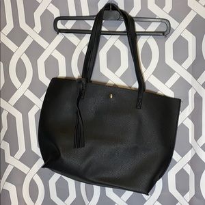 Black Leather Tote Bag